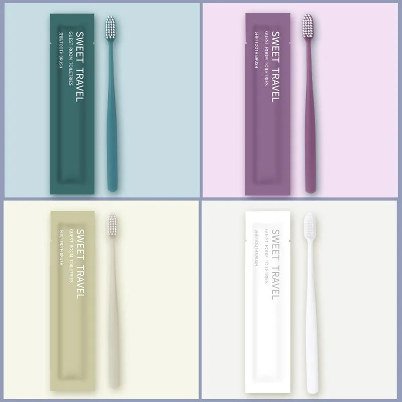 100Pcs Disposable Toothbrush Travel Portable Toothbrushes Hotel Supplies Individual Packing Disposable Tooth Brush