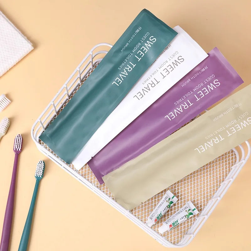 100Pcs Disposable Toothbrush Travel Portable Toothbrushes Hotel Supplies Individual Packing Disposable Tooth Brush
