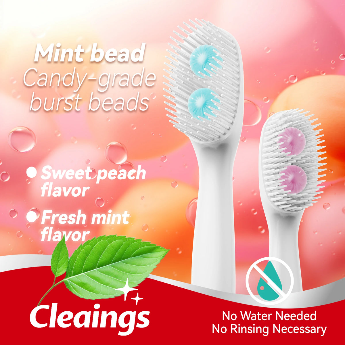 50pcs Disposable Mini Brushes Travel Burst Bead Portable Teeth Brush Kit Disposable Toothbrush with Paste Flavor Bead Set